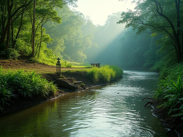 Representação de sistema de manejo sustentável de recursos hídricos em uma comunidade ribeirinha na Amazônia